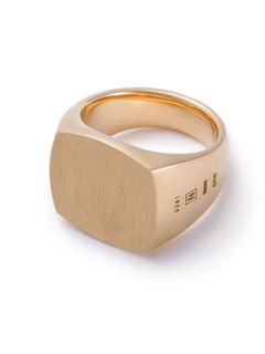 スクエアリング - CARVED SEAL RING PIERCE - GOLD
