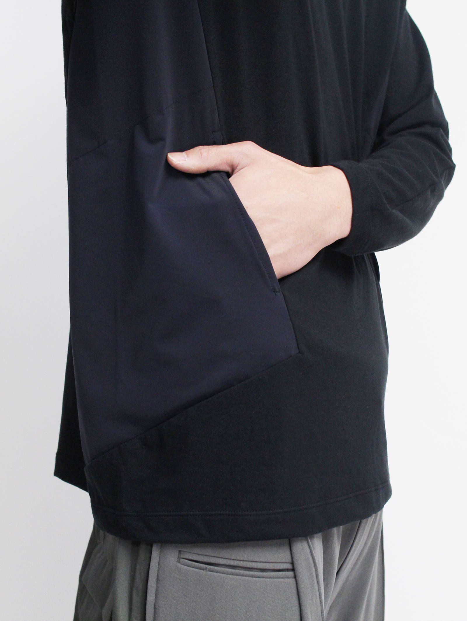 天竺パネルコーデュラハギ長袖Tシャツ