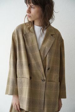 サイドスリットオーバーテーラードジャケット - SIDE SLIT OVER TAILORED JACKET BEIGE