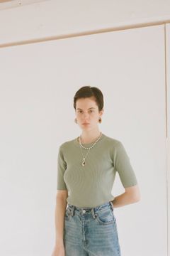 リブニットトップス - H/N RIB KNIT TOPS - MINT