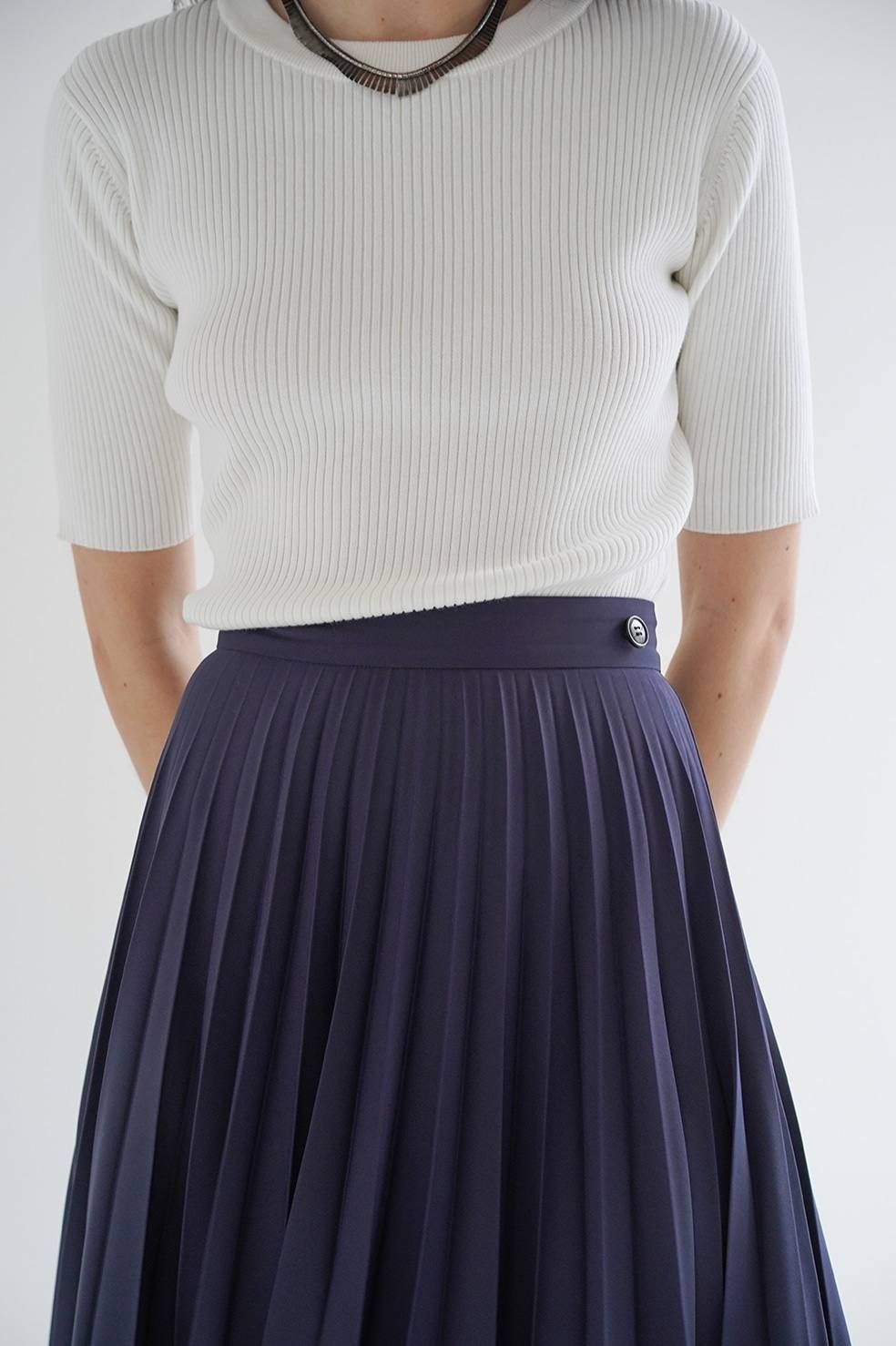リブニットトップス - H/N RIB KNIT TOPS - WHITE