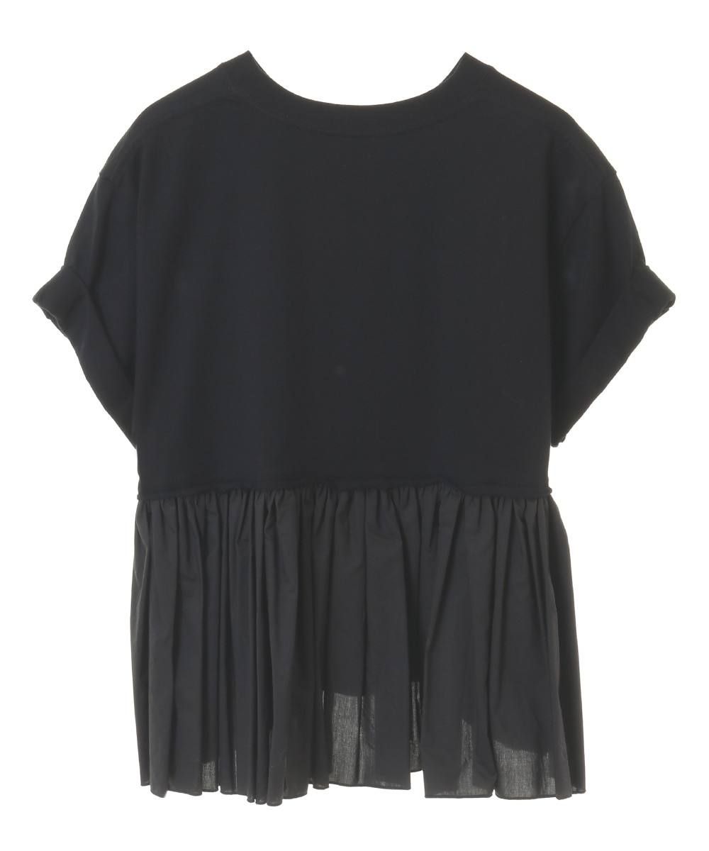 バックフリルカットソー -  BACK FRILL T-SHIRT - BLACK