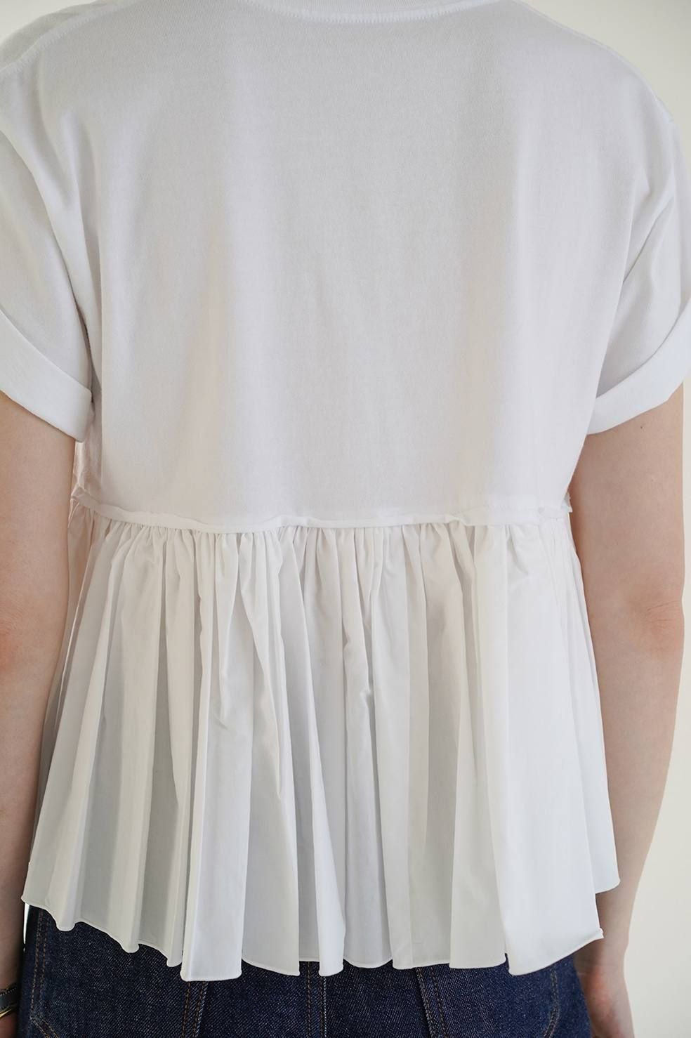 バックフリルカットソー -  BACK FRILL T-SHIRT -WHITE