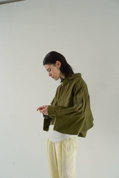 バックフリルミリタリージャケット - BACK FRILL MILITARY JACKET - KHIKI