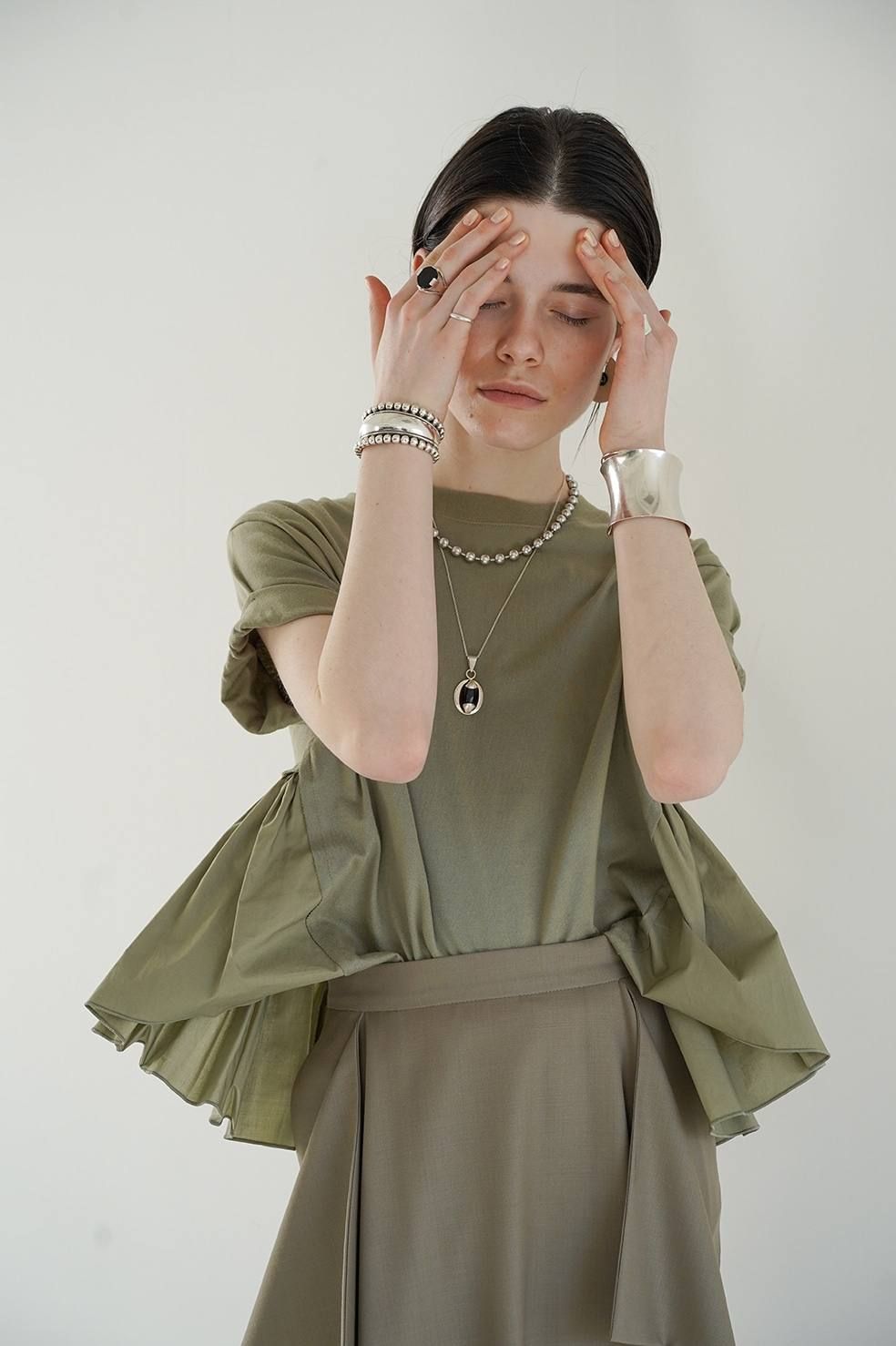 CLANE - バックフリルカットソー - BACK FRILL T-SHIRT -MINT