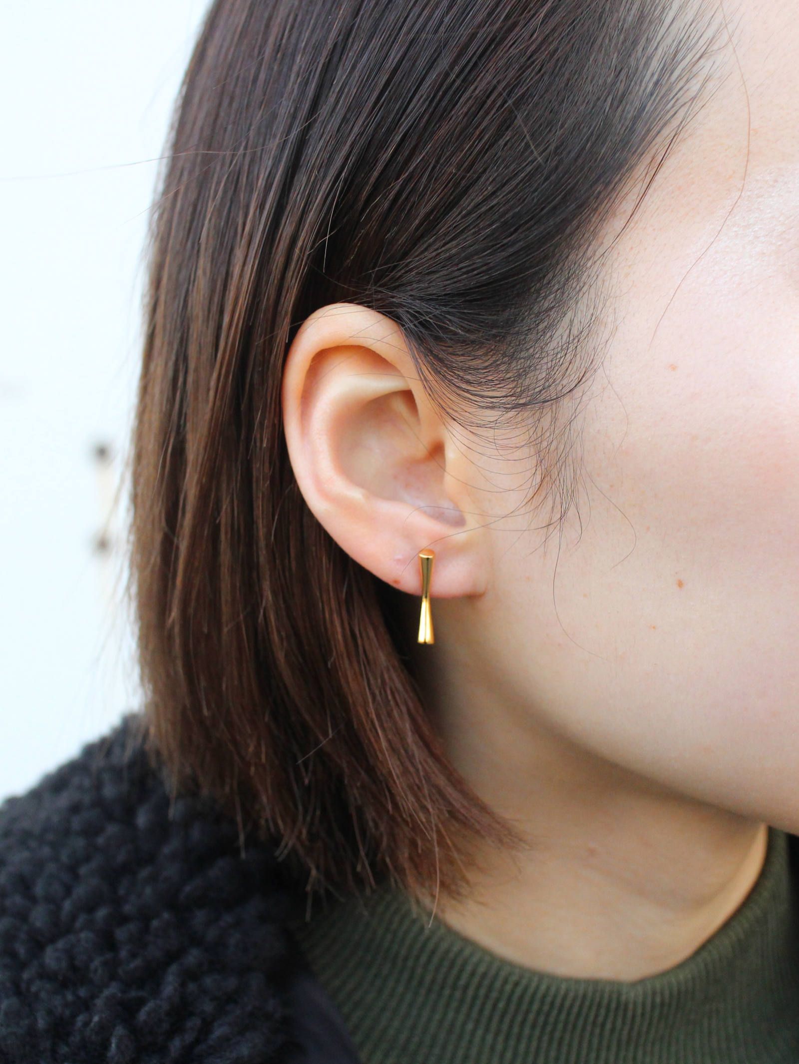 【片耳用】 バトンピアス / サイズS - P107 - GOLD