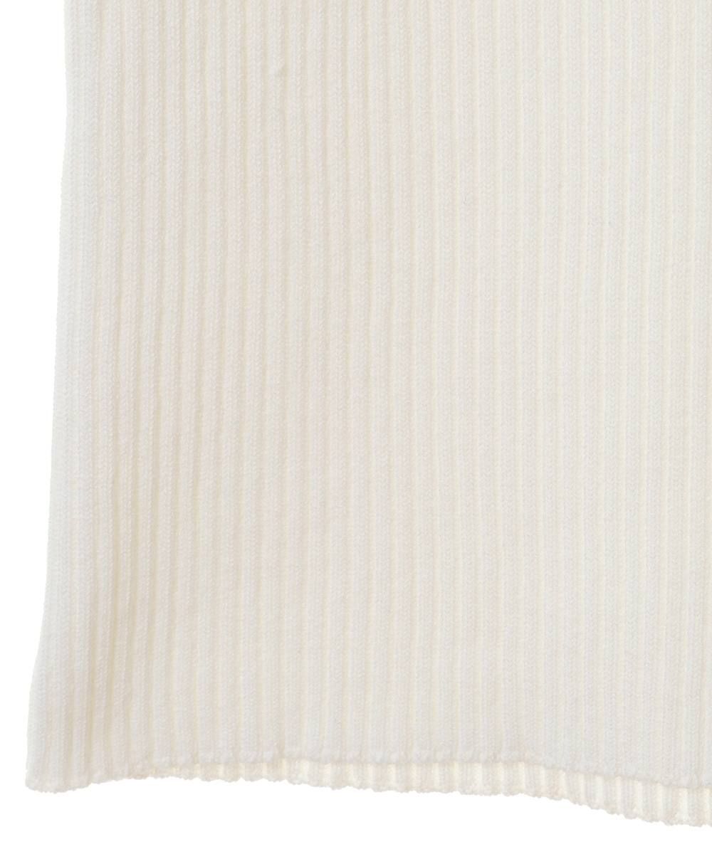 リブニットトップス - H/N RIB KNIT TOPS - WHITE