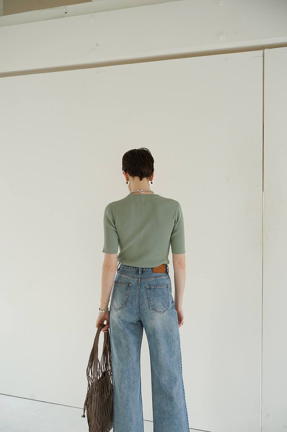 リブニットトップス - H/N RIB KNIT TOPS - MINT