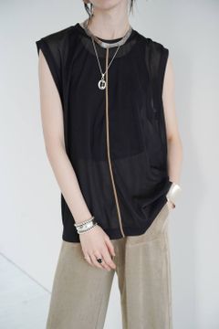 ノースリーブトップス - COLOR LINE SHEER NO SLEEVE TOPS