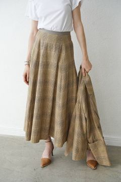 クラシックフレアロングスカート - CLASSIC FLARE LONG SKIRT BEIGE