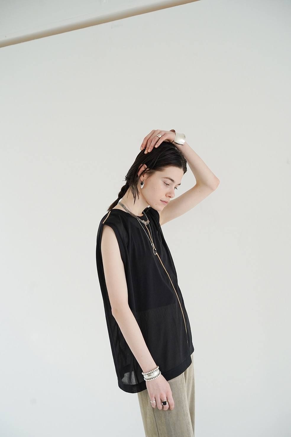 ノースリーブトップス - COLOR LINE SHEER NO SLEEVE TOPS