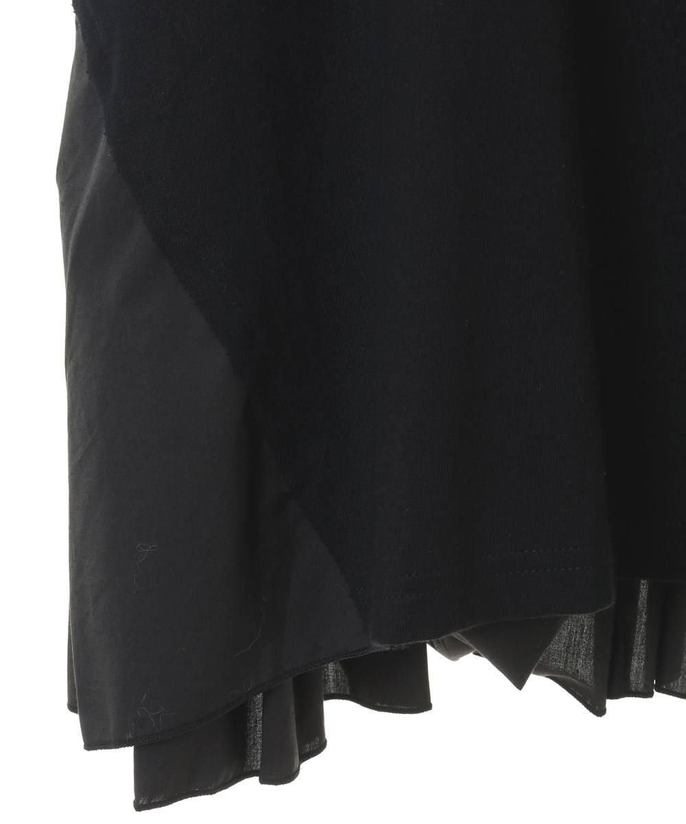 バックフリルカットソー -  BACK FRILL T-SHIRT - BLACK