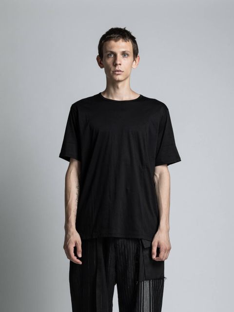 コットンカシミヤ 半袖後身頃 ラインTシャツ