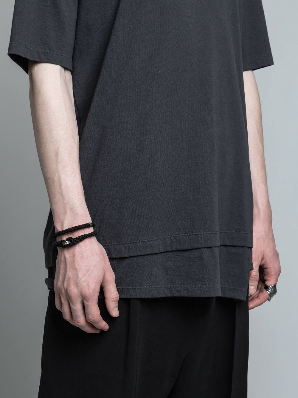 コーデュラナイロン切り替えTシャツ - CHARCOAL
