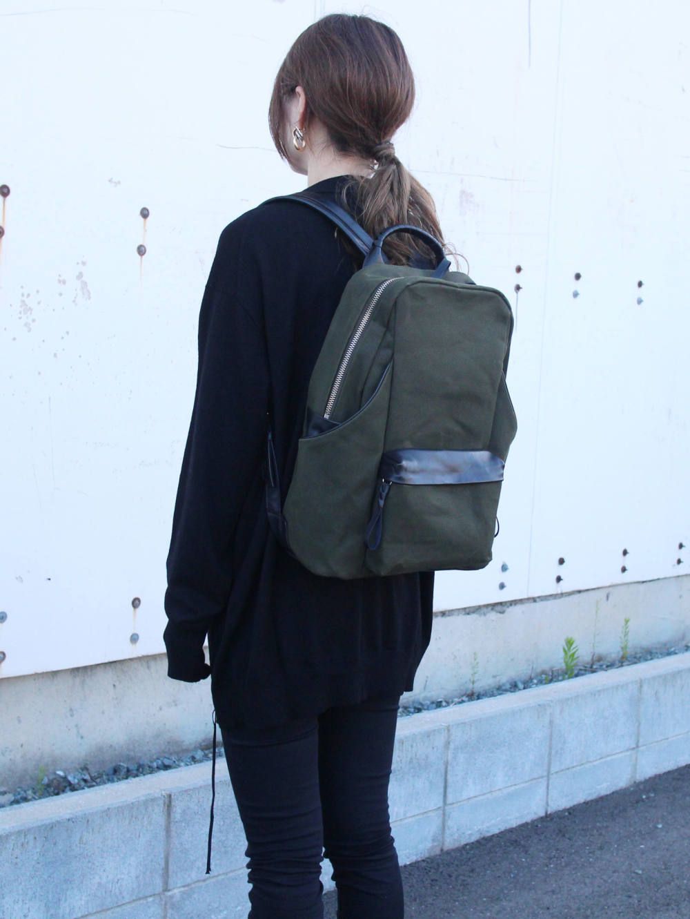 タワーリュック - Tower Ruck Canvas × Cow Leather - KHIKI