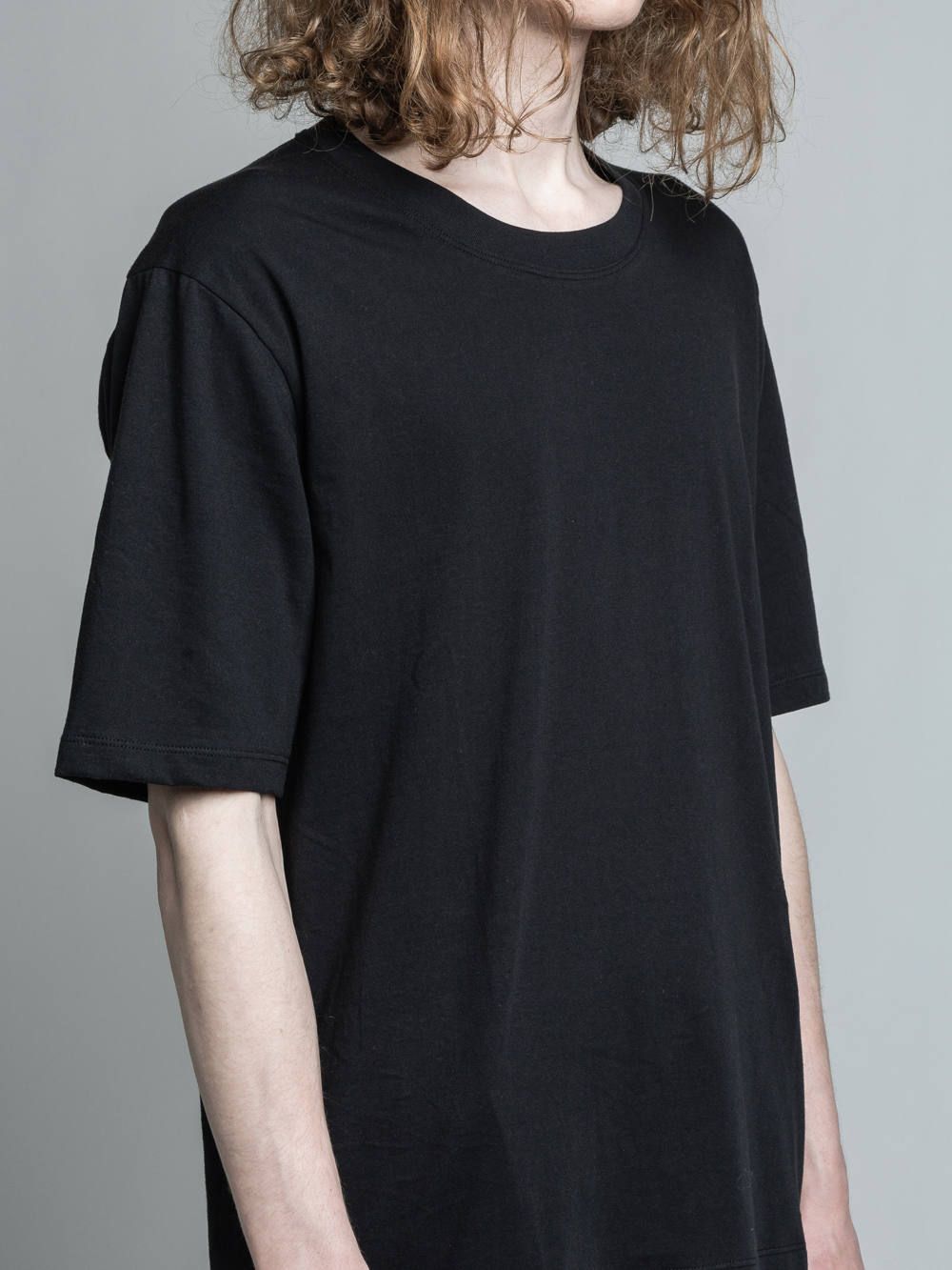 コーデュラナイロン切り替えTシャツ - BLACK