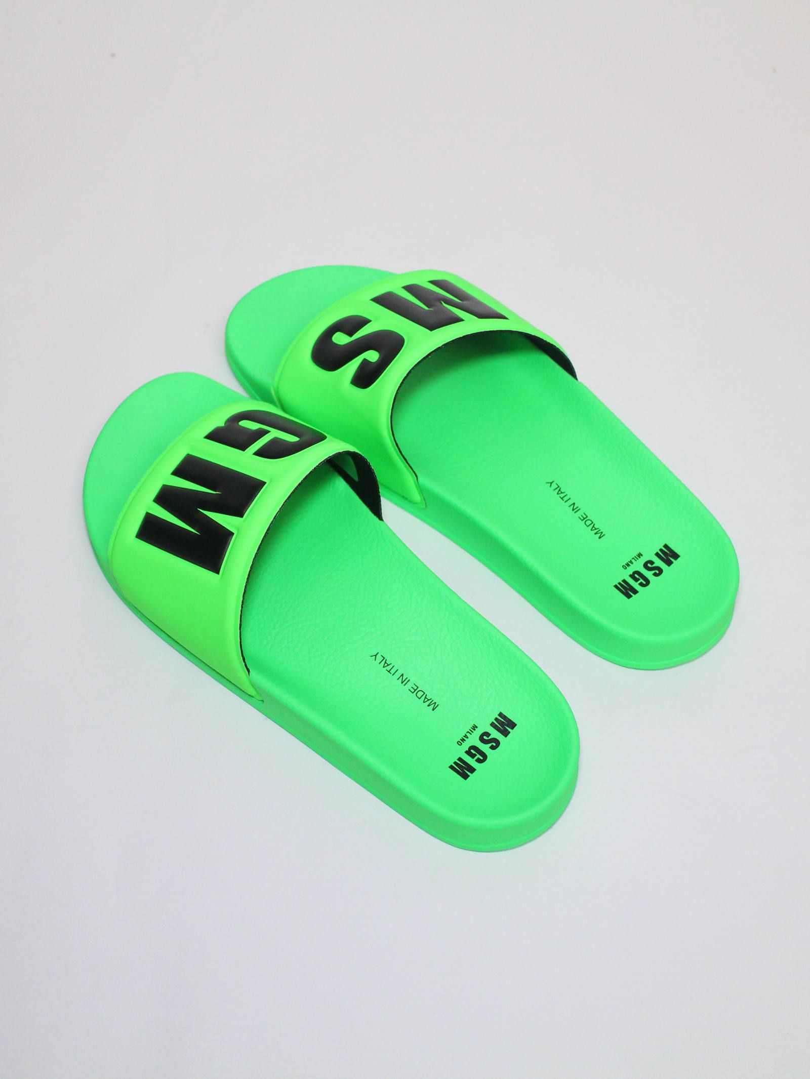 MSGM - MSGMロゴ サンダル - LOGO POOL SLIDE - GREEN | ADDICT WEB SHOP