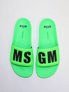 MSGMロゴ サンダル -  LOGO POOL SLIDE - GREEN