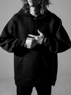 刺繍ロゴフーディ - EMBROIDERY LOGO HOODIE- BLACK