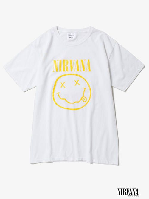 VINTAGE ヴィンテージ 90s NIRVANA NOTE ノートスマイル プリント半袖Tシャツ ホワイト