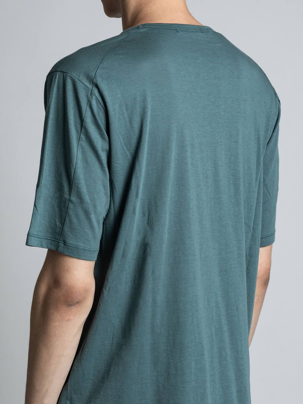 コットンカシミア半袖Tシャツ - TURQUOISE