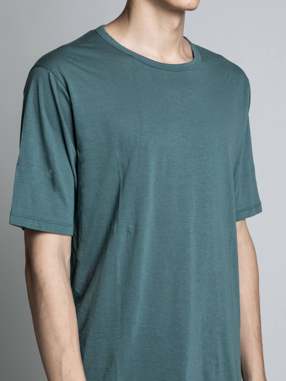 コットンカシミア半袖Tシャツ - TURQUOISE