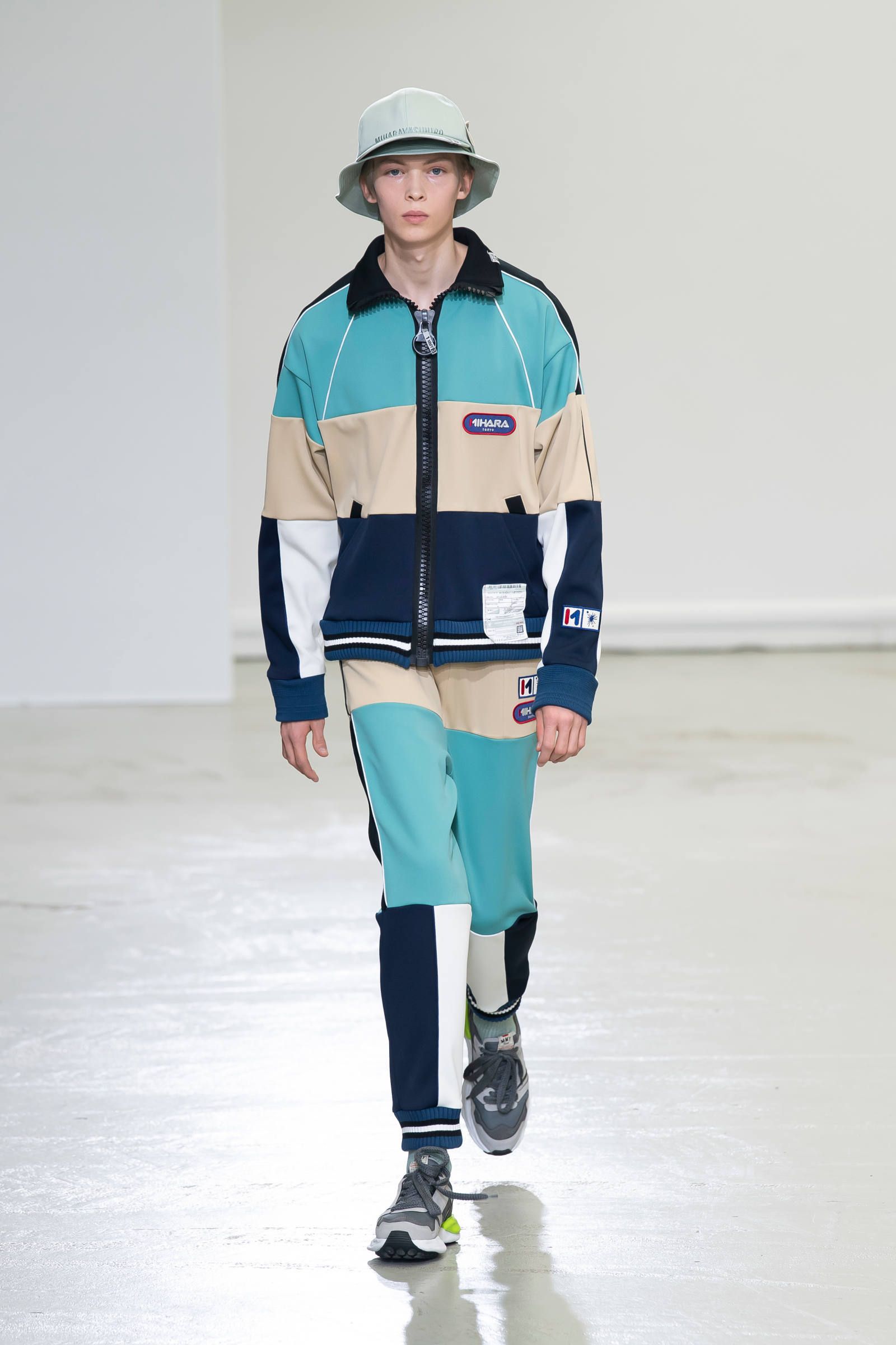 ボーダートラックパンツ - 	border track pants	BLUE