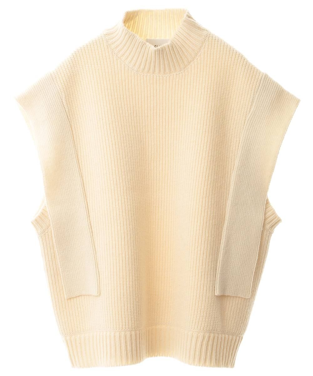 CLANE - SQUARE SLEEVE KNIT VEST - WHITE | ADDICT WEB SHOP