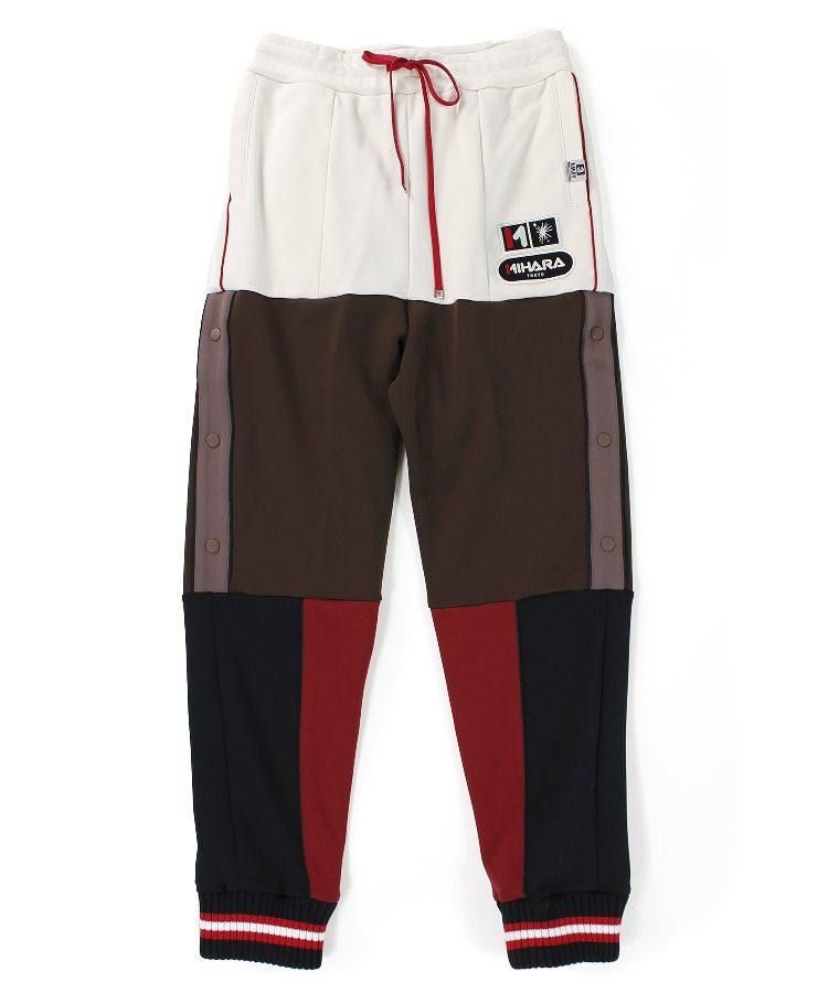 ボーダートラックパンツ -  border track pants	Brown