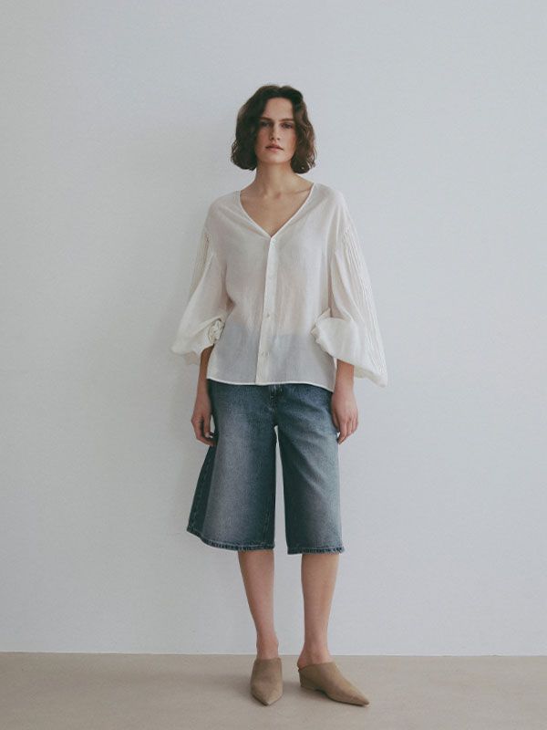 ボリュームスリーブ2wayトップス (WHITE)