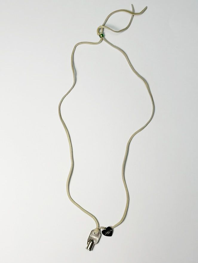 KEY CHARM LTHR NECKLACE - キーチャームレザーネックレス - SILVER