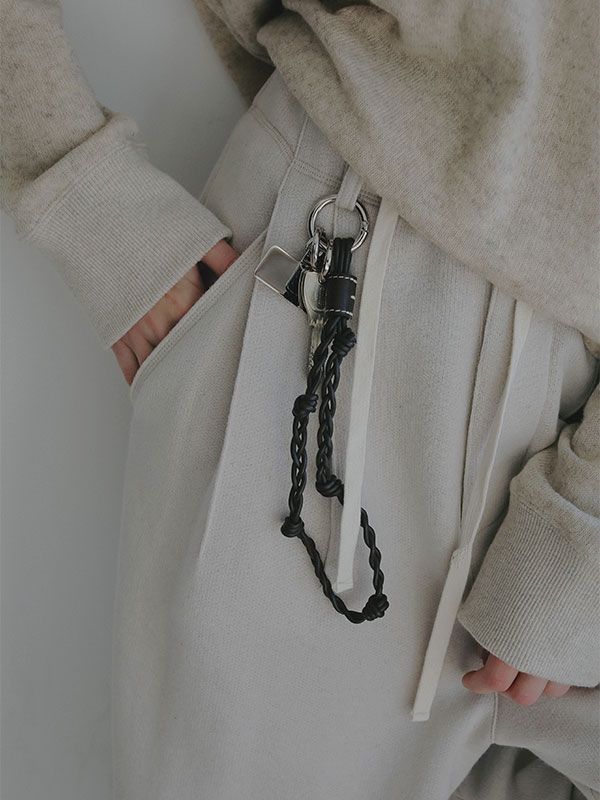 レザーコードショートマルチストラップ (BROWN)