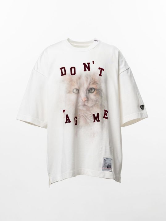 キャット プリント Tシャツ - Cat Printed T-shirt （WHITE)