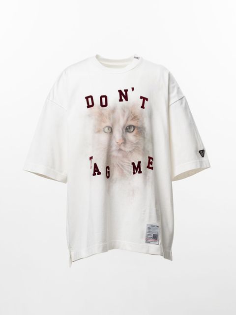 キャット プリント Tシャツ - Cat Printed T-shirt （WHITE)