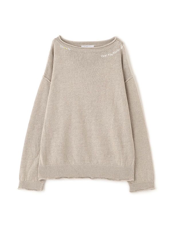 エンブロイダリーローゲージニットプルオーバー (BEIGE)