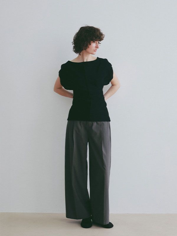 パイルデザインプルオーバー(BLACK)