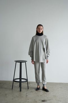 バルキー スリット セット アップ - BULKY SLIT SET UP - GREY