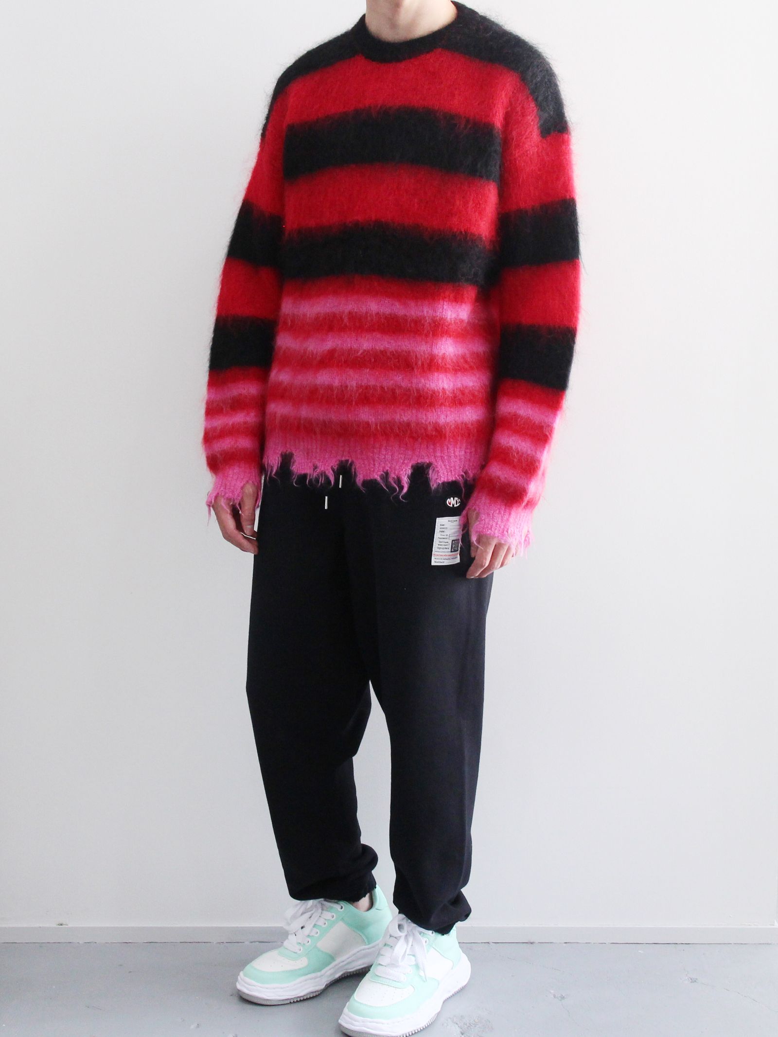 KIDILL - ボーダー モヘアニット - MOHAIR BORDER KNIT - BLACK × RED