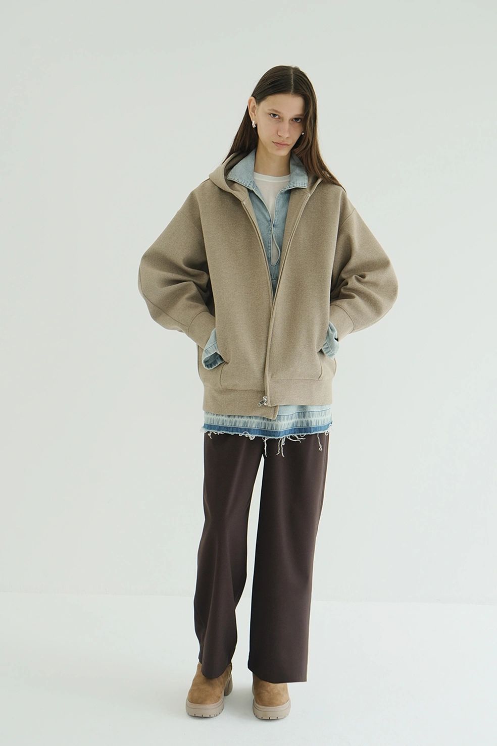 ボンディング ジップフーディ - CONSTRUCTIVE BONDING HOODIE (BEIGE)