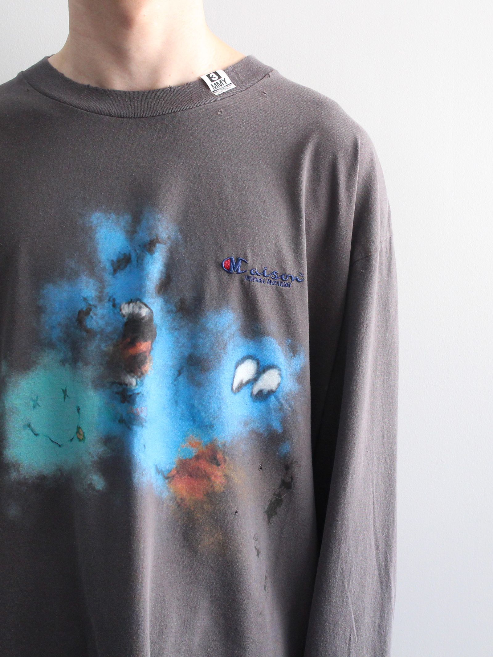 ディストレスト ロング スリーブ カットソー - DISTRESSED L/S SH - BLACK