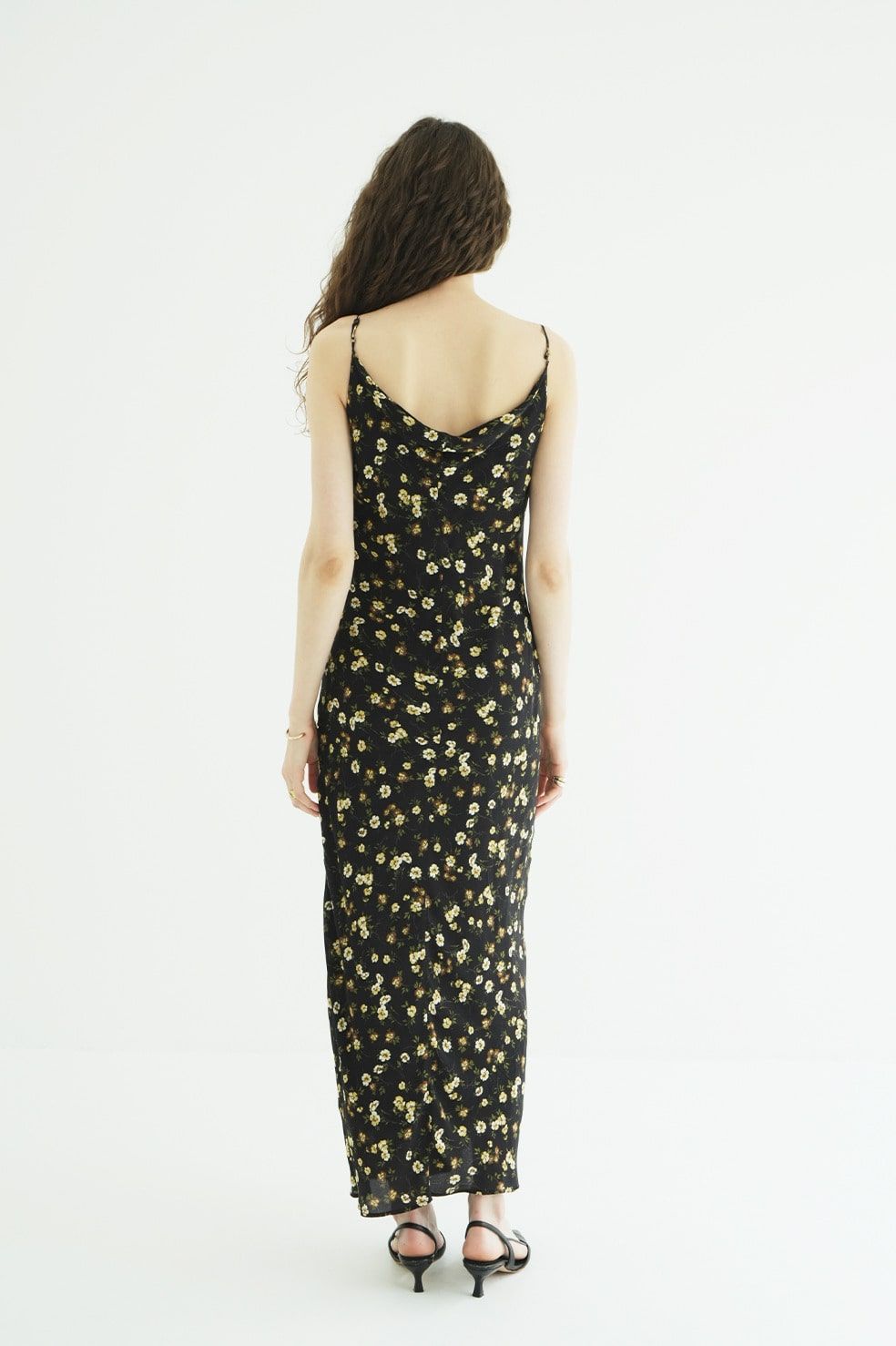 キャミソールドレス - MABEL FLOWER DRAPE CAMI (BLACK)