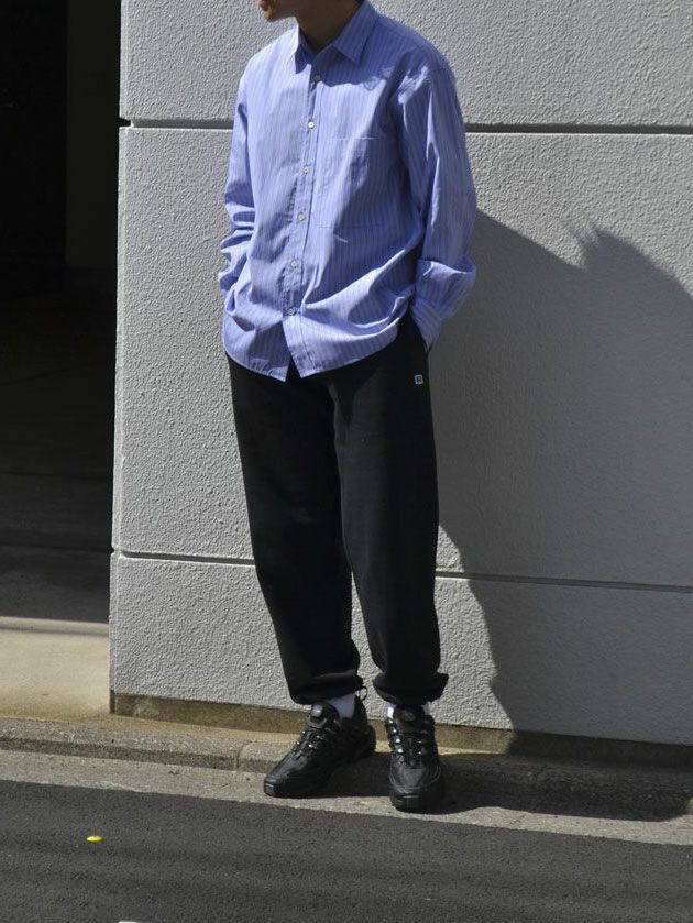 トーマスメイソン ストライプ レギュラー シャツ - T.M. STRIPE REGULAR COLLAR L/S SHIRT[BLUE STRIPE]