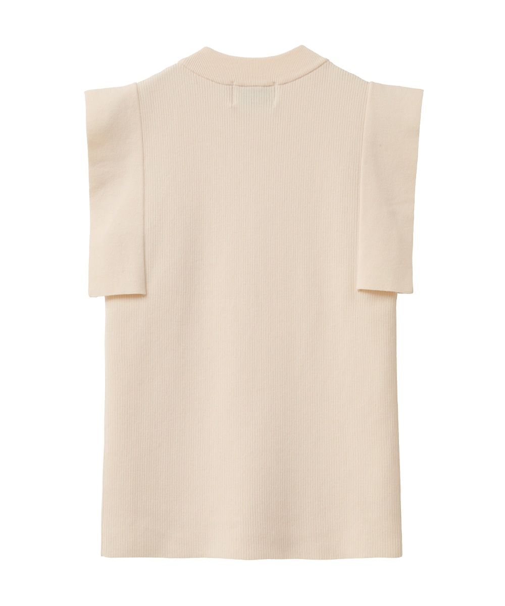 スクエアスリーブ ニットトップス - SQUARE SLEEVE KNIT TOPS - IVORY