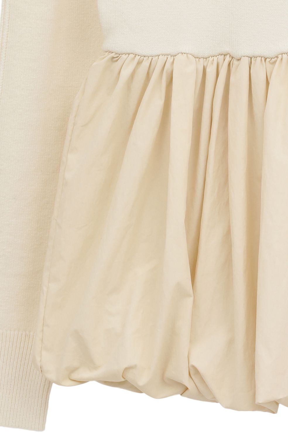 パワーショルダーニットトップス - DOCKING POWERSHOULDER KNIT TOPS - IVORY