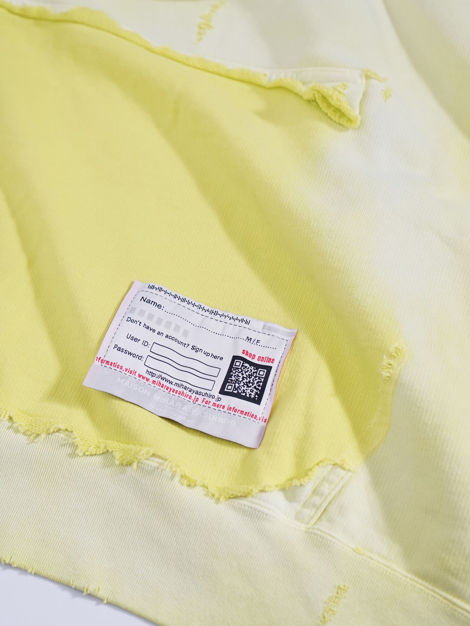 【レディース】サンフェイデッドヒュージフーディー -DISTRESSED HUGE HD - YELLOW