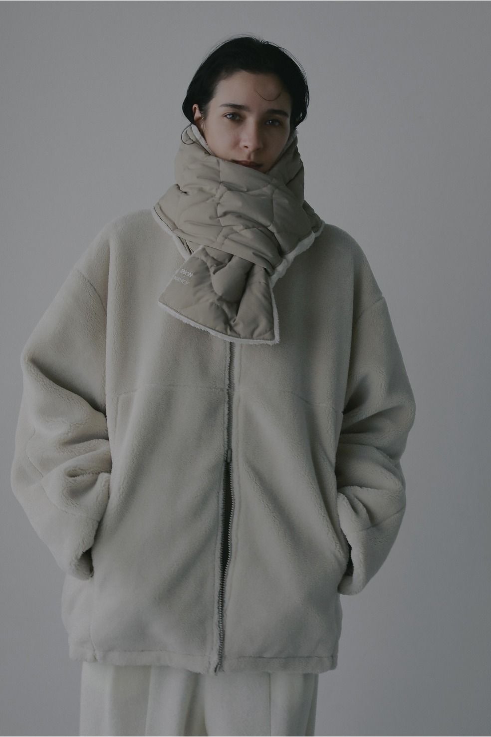 【TAION×MANOF】リバーシブルダウンマフラー - REVERSIBLE DOWN MUFFLER （BEIGE）