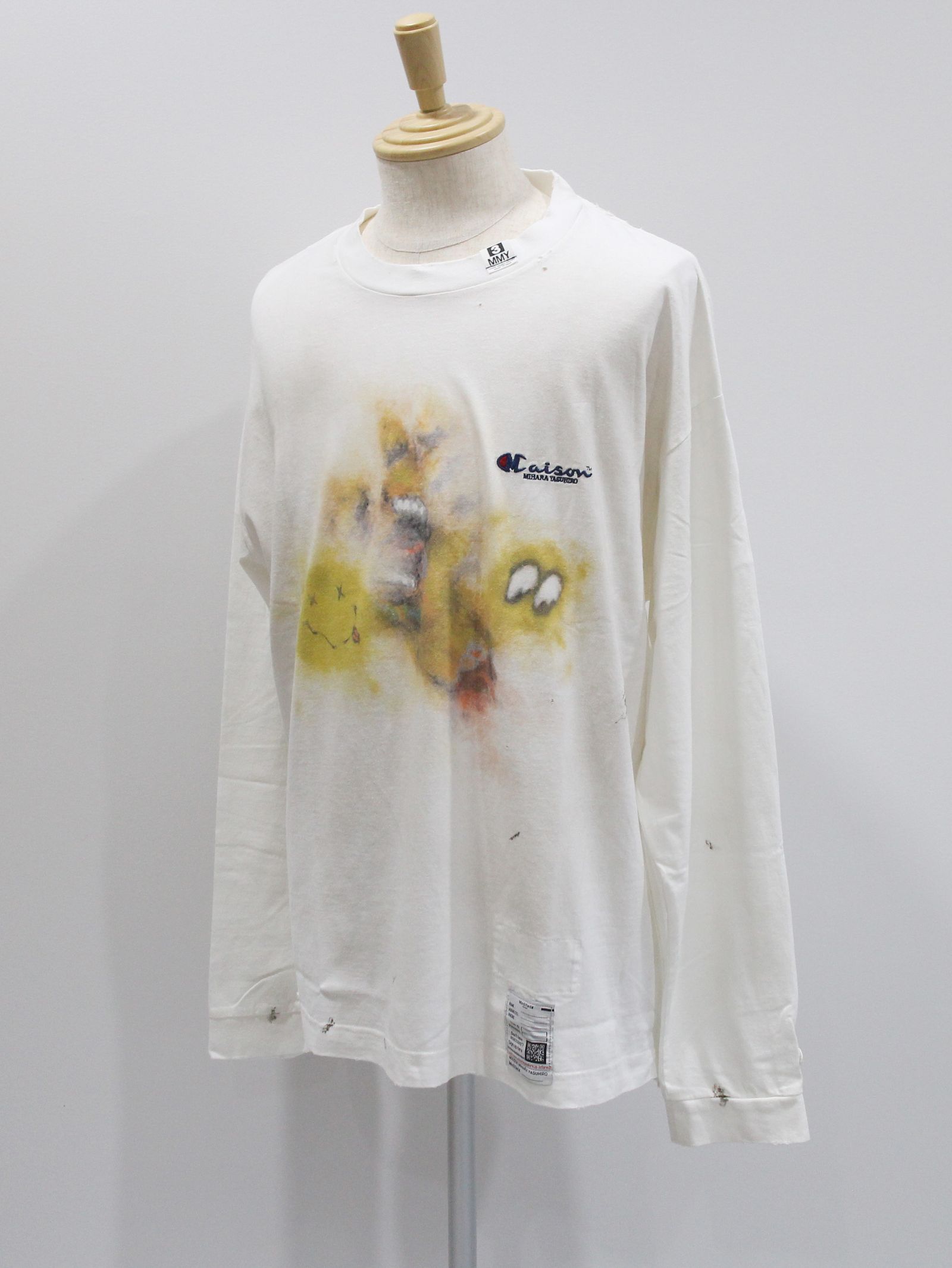 ディストレスト ロング スリーブ カットソー - DISTRESSED L/S SH - WHITE