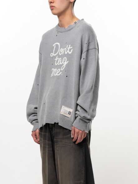 ドント タグ ミー ジャカード ニット セーター - Don't Tag Me Jacquard Knit Sweater (GREY)