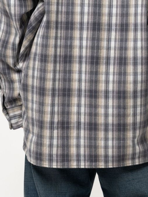 チェック ロングスリーブ シャツ - Check Long Sleeve Shirt (BLACK)