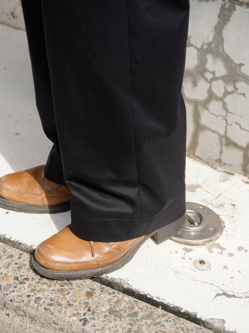 ノータックチノトラウザーズ - NO TUCK WIDE CHINO TROUSERS - NAVY